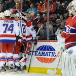 Washington players celebrate goal
